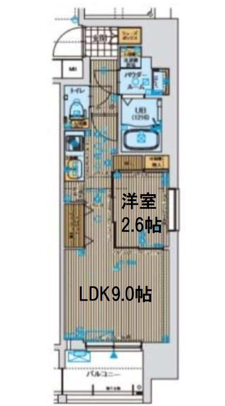 ファーストフィオーレ心斎橋イーストⅡ(1LDK/7階)の間取り写真
