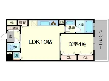 MID COURT 新大阪(1LDK/5階)の間取り写真