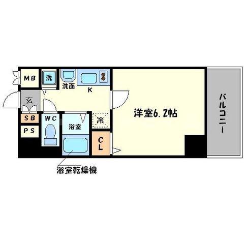 プレサンス難波幸町(1K/5階)の間取り写真