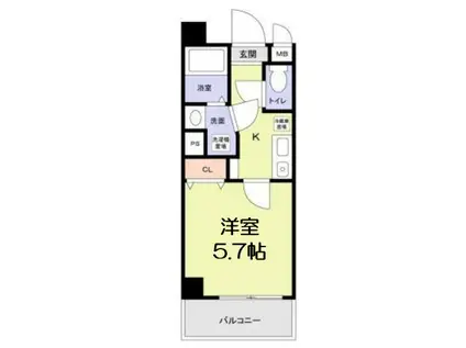 グランエクラ天下茶屋(1K/4階)の間取り写真