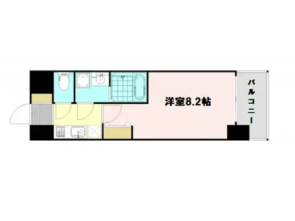 ララプレイス大阪ウエストゲート(1K/8階)の間取り写真
