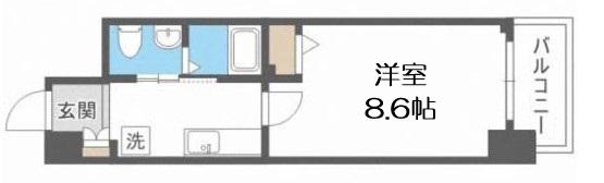 JINO新町(1K/2階)の間取り写真