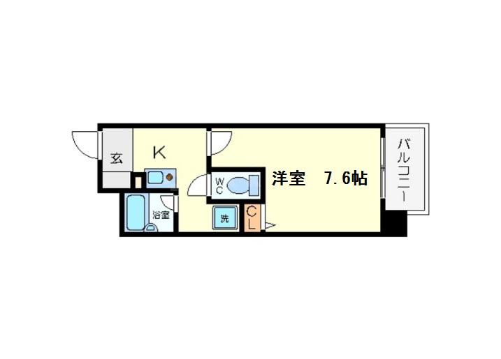 プレサンス新大阪(1K/3階)の間取り写真