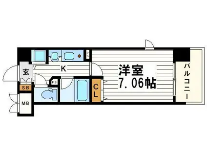 クレアートアドバンス大阪城南(1K/5階)の間取り写真