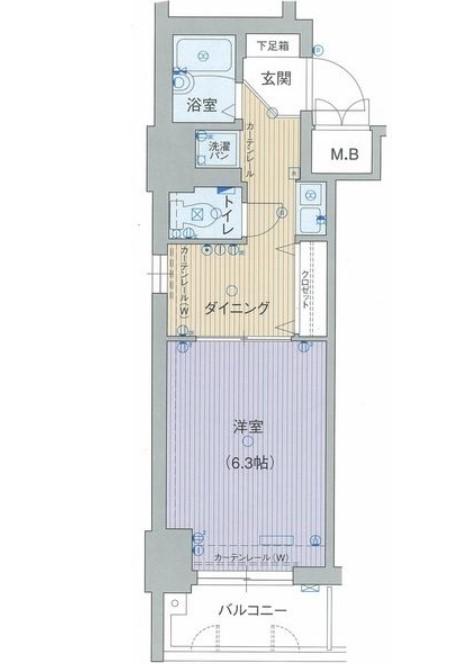 エステムコート新大阪(1DK/7階)の間取り写真