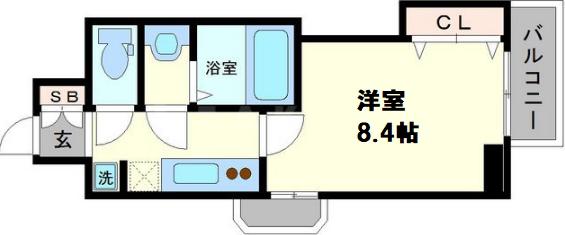 LUXE新大阪イースト1(1K/2階)の間取り写真
