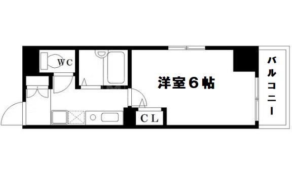 ラナップスクエア南森町(1K/4階)の間取り写真