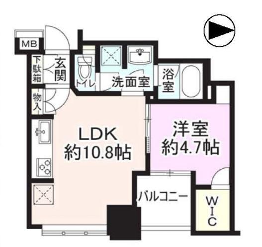 クレヴィアタワー大阪本町(1LDK/9階)の間取り写真