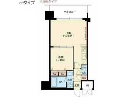 グランカーサ新大阪サウス(1LDK/8階)の間取り写真