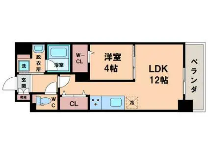 ビビアンパレス桜川公園(1LDK/7階)の間取り写真