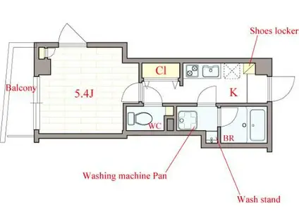 PULIZIA(1K/7階)の間取り写真