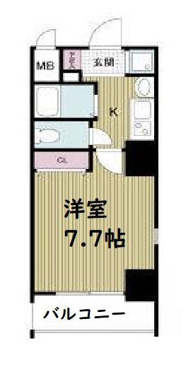 LADOUCEUR難波東(1K/3階)の間取り写真