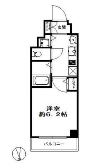 スワンズシティ南森町(1K/7階)の間取り写真