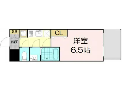 スワンズシティ大阪城北詰(1K/9階)の間取り写真