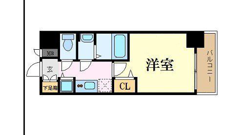 プレサンス新大阪ザシティ(1K/6階)の間取り写真