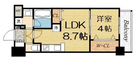 アーバネックス本町(1LDK/3階)の間取り写真