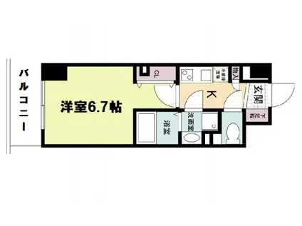 セレニテ心斎橋グランデ(1K/7階)の間取り写真