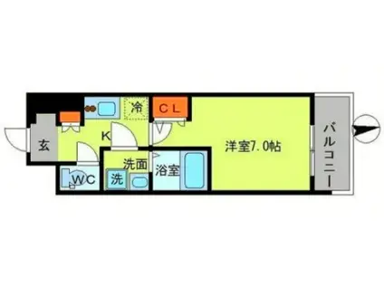 エスリード難波サウス(1K/11階)の間取り写真