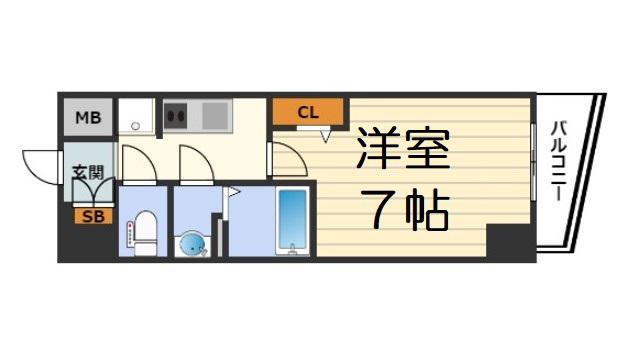 プレサンス梅田Ⅱ(1K/11階)の間取り写真