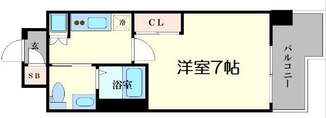 ファーストフィオーレ京橋パークフロント(1K/6階)の間取り写真