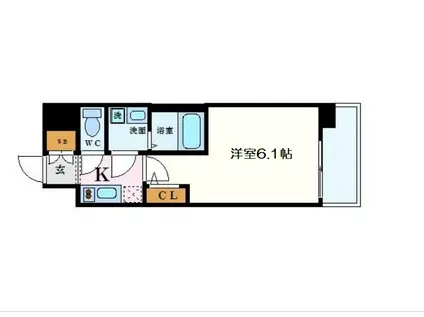 エスリード阿波座パークレジデンス(1K/8階)の間取り写真