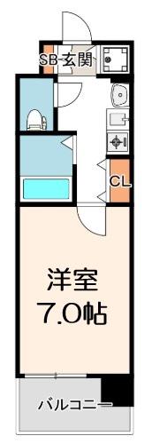 グランセレブ本町(1K/5階)の間取り写真