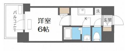 プレサンス松屋町ヴェルデス(1K/7階)の間取り写真
