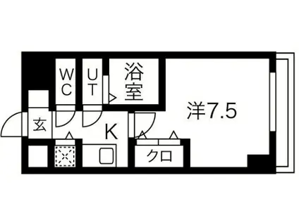 ONE ROOF FLAT FUKUSHIMA(1K/7階)の間取り写真