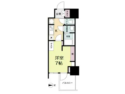 WORVE大阪本町(1K/3階)の間取り写真