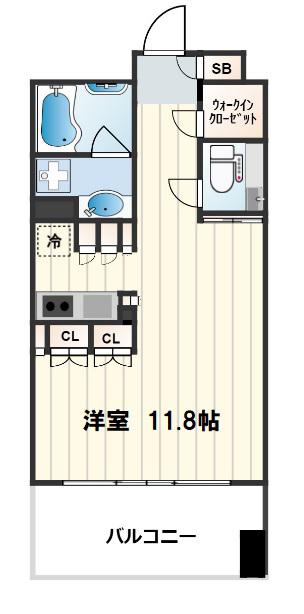 ガリレイ新町(ワンルーム/2階)の間取り写真
