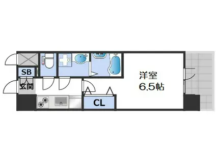 エスリードレジデンス大阪難波(1K/5階)の間取り写真