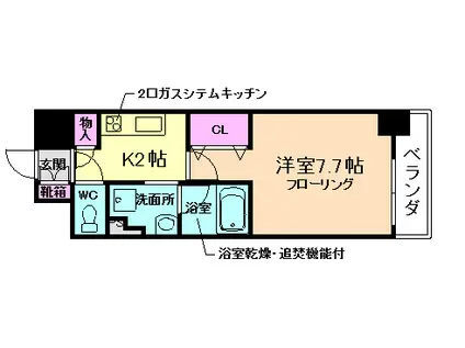 アーバネックス堂島(1K/8階)の間取り写真