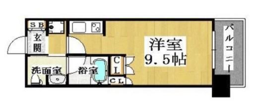 CITY SPIRE難波ウエスト(ワンルーム/4階)の間取り写真