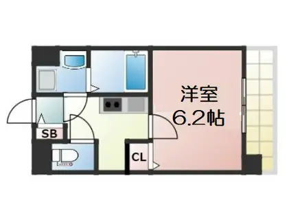 プレサンス玉造駅前ルージュ(1K/12階)の間取り写真