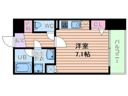 レジデンス本町(ワンルーム/11階)の間取り写真