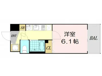 プレサンス新大阪クレスタ(1K/6階)の間取り写真