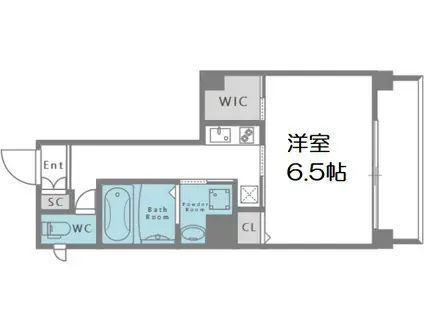 W.O.B.AWAZA(1K/4階)の間取り写真