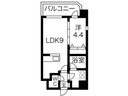 スプランディッド難波(1LDK/12階)の間取り写真