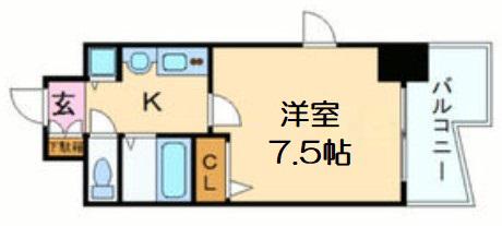 プレサンス本町リアルシティ(1K/8階)の間取り写真