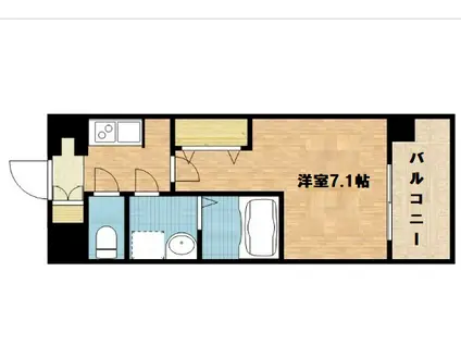 ミリアン四天王寺夕陽丘2(1K/3階)の間取り写真