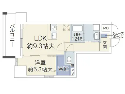 ドミツィール福(1LDK/13階)の間取り写真