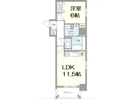 HUIT ARBRE 上町台(1LDK/2階)の間取り写真
