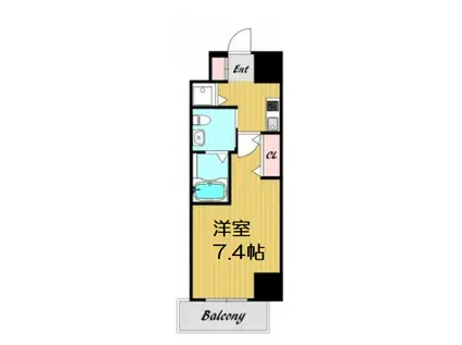 CITY LUX NAMBA(1K/9階)の間取り写真