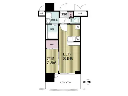 セレニテ中崎町リアン(1LDK/13階)の間取り写真
