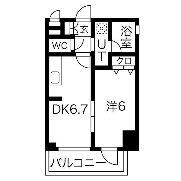 エステムコート大阪新町(1K/11階)の間取り写真
