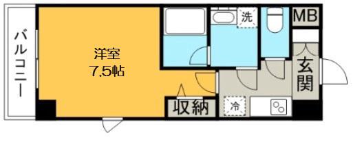 アクロス福島アーバンヒルズ(1K/9階)の間取り写真