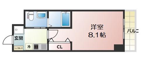 CITY LUX NAMBA(1K/9階)の間取り写真