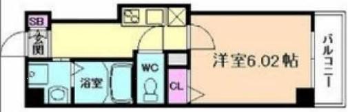 KALMIA北梅田(1K/4階)の間取り写真