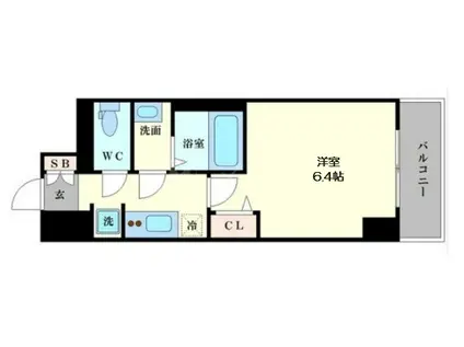 プレサンス難波クチュール(1K/3階)の間取り写真