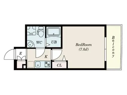 セレニテ上町台(1K/7階)の間取り写真